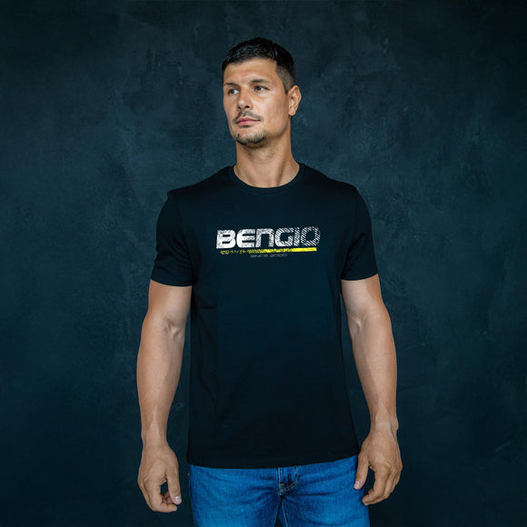 T-Shirt Bengio - Schwarz weiß/gelb